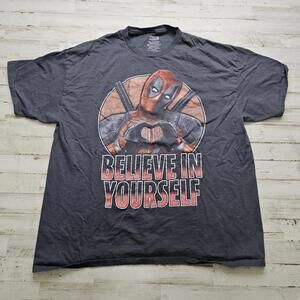 Marvel - Deadpool "Believe In Yourself" Graphic Tee - Men's Size 2XL